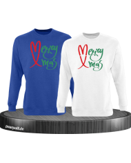 Merry X-Mas Christmas T-Shirt Set blau weiß