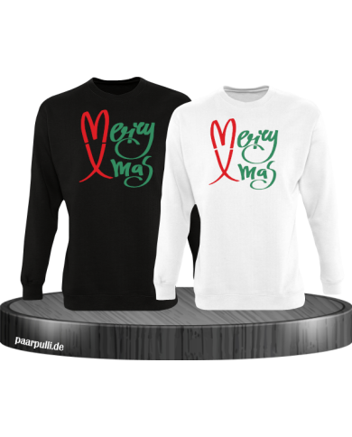 Merry X-Mas Christmas T-Shirt Set schwarz weiß