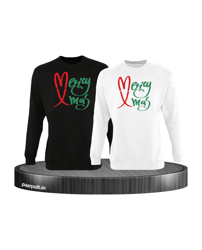 Merry X-Mas Christmas T-Shirt Set schwarz weiß