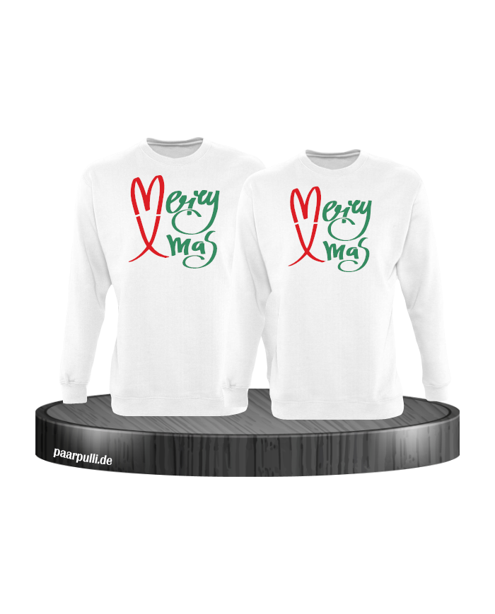 Merry X-Mas Christmas T-Shirt Set weiß