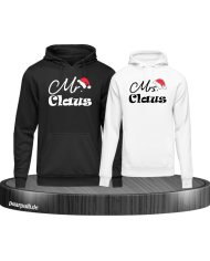 Mr. und Mrs. Claus Christmas Hoodie Set schwarz weiß
