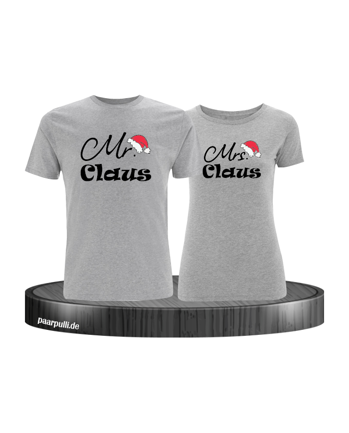 Mr. und Mrs. Claus Christmas T-Shirt Set grau