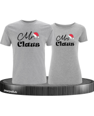 Mr. und Mrs. Claus Christmas T-Shirt Set grau