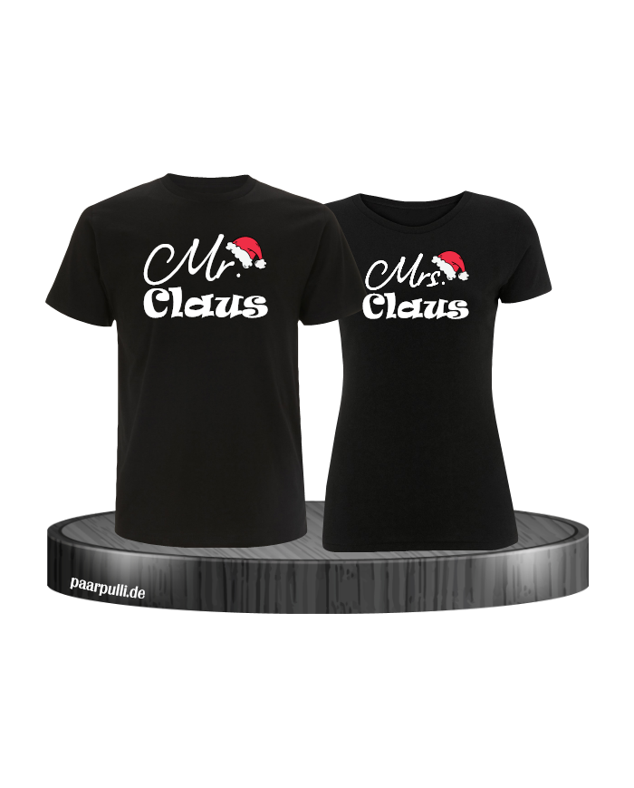 Mr. und Mrs. Claus Christmas T-Shirt Set schwarz