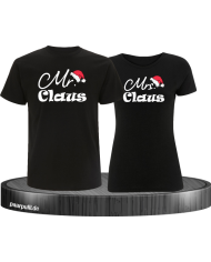 Mr. und Mrs. Claus Christmas T-Shirt Set schwarz