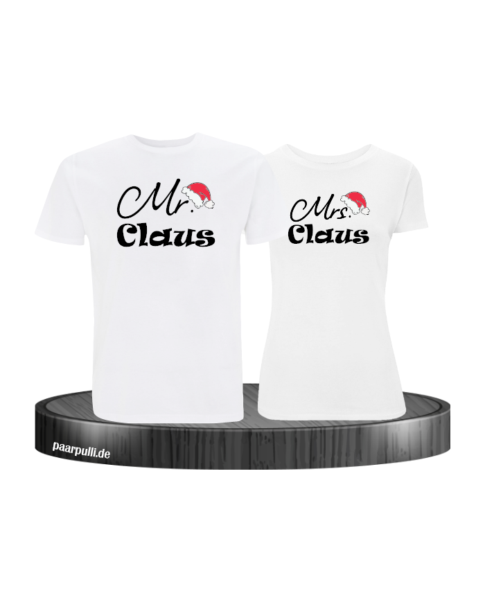 Mr. und Mrs. Claus Christmas T-Shirt Set weiß