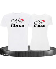 Mr. und Mrs. Claus Christmas T-Shirt Set weiß