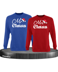 Mr. und Mrs. Claus Christmas Sweatshirt Set blau rot