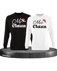 Mr. und Mrs. Claus Christmas Sweatshirt Set schwarz weiß