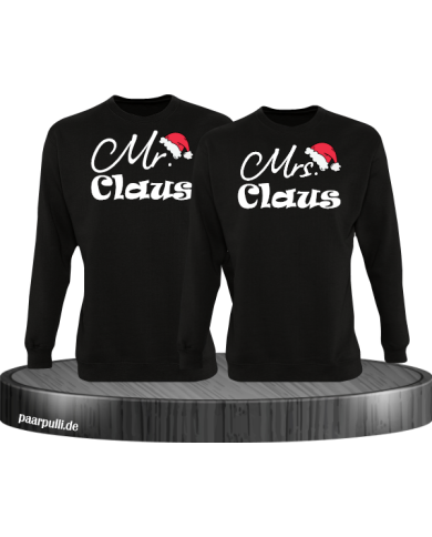 Mr. und Mrs. Claus Christmas Sweatshirt Set schwarz