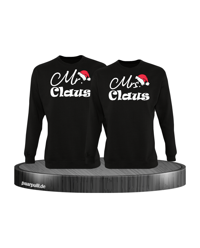 Mr. und Mrs. Claus Christmas Sweatshirt Set schwarz