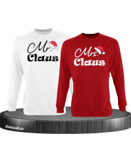 Mr. und Mrs. Claus Christmas Sweatshirt Set weiß rot
