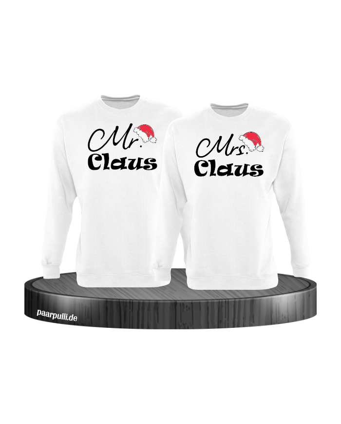 Mr. und Mrs. Claus Christmas Sweatshirt Set weiß
