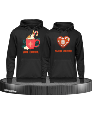 Hot Cocoa und Sweet Cookie Christmas Hoodie Set schwarz