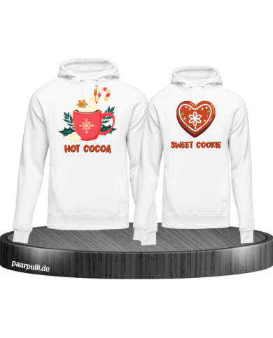 Hot Cocoa und Sweet Cookie Christmas Hoodie Set weiß