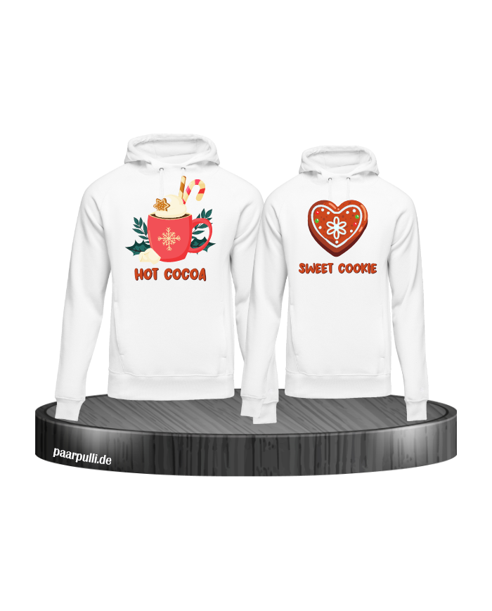 Hot Cocoa und Sweet Cookie Christmas Hoodie Set weiß