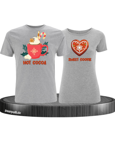 Hot Cocoa und Sweet Cookie Christmas T-Shirt Set grau