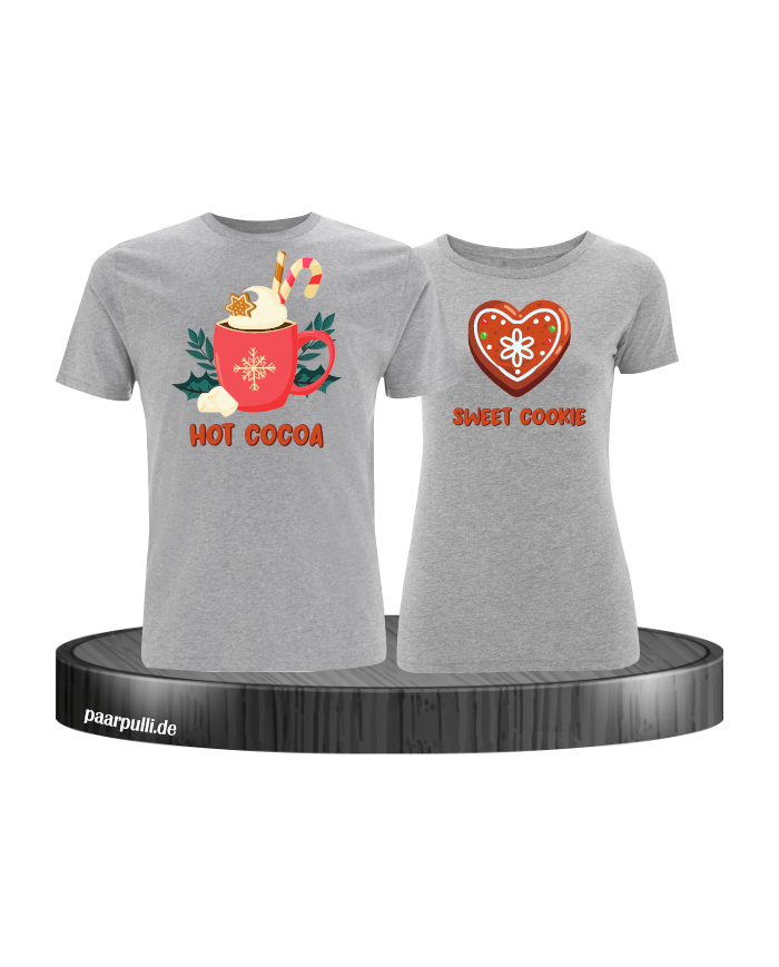 Hot Cocoa und Sweet Cookie Christmas T-Shirt Set grau