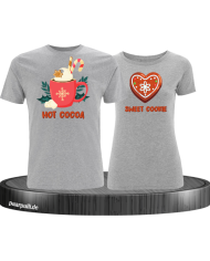 Hot Cocoa und Sweet Cookie Christmas T-Shirt Set grau