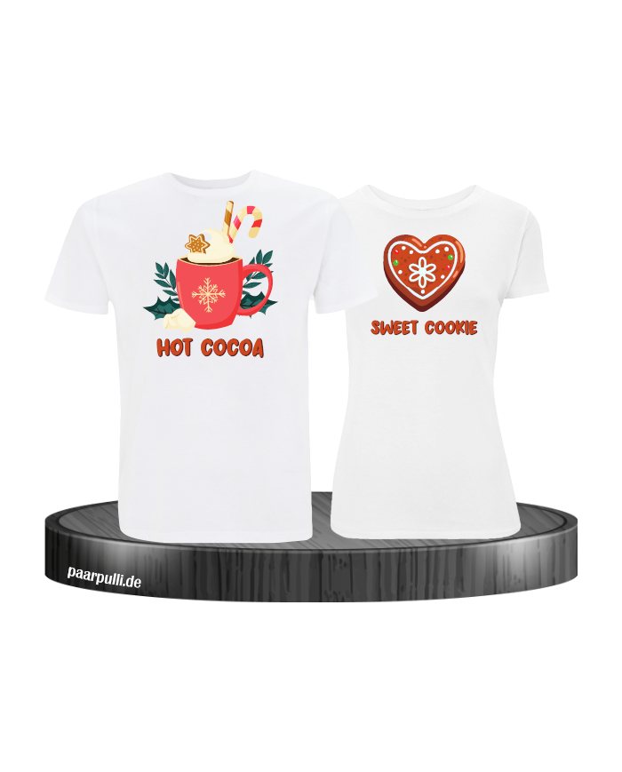 Hot Cocoa und Sweet Cookie Christmas T-Shirt Set weiß