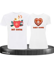 Hot Cocoa und Sweet Cookie Christmas T-Shirt Set weiß