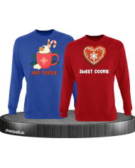 Hot Cocoa und Sweet Cookie Christmas Sweatshirt Set blau rot