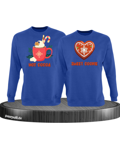 Hot Cocoa und Sweet Cookie Christmas Sweatshirt Set blau
