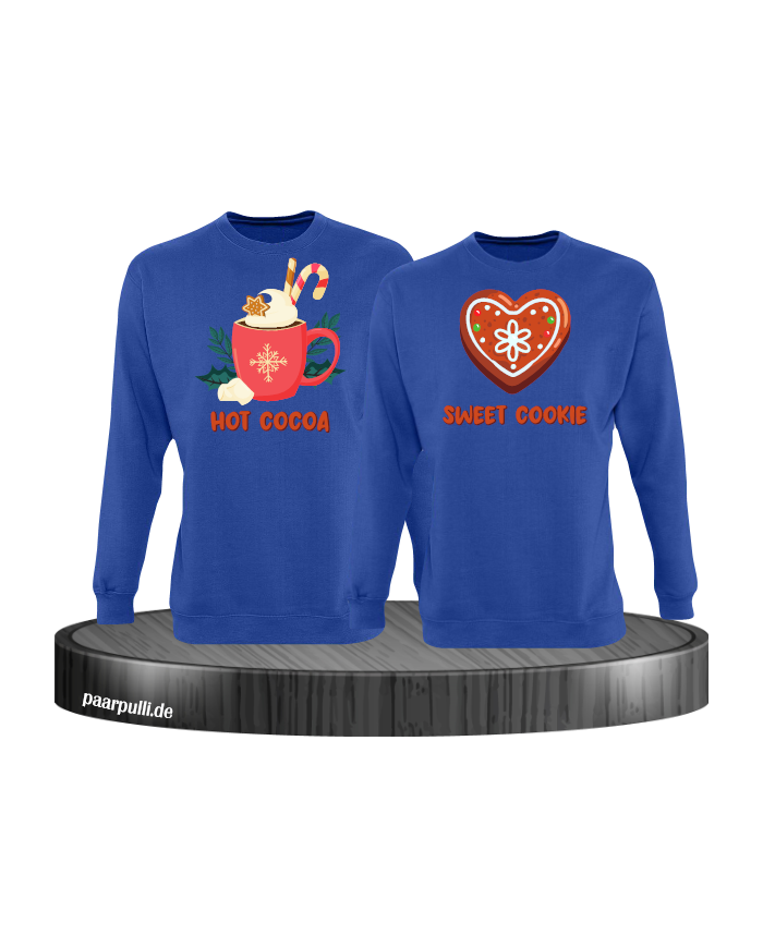 Hot Cocoa und Sweet Cookie Christmas Sweatshirt Set blau