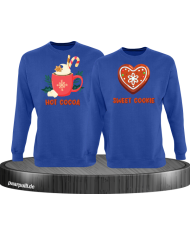 Hot Cocoa und Sweet Cookie Christmas Sweatshirt Set blau