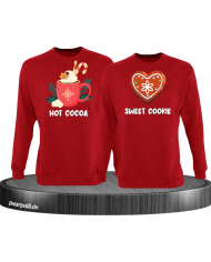 Hot Cocoa und Sweet Cookie Christmas Sweatshirt Set rot