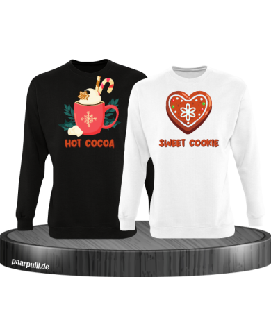Hot Cocoa und Sweet Cookie Christmas Sweatshirt Set schwarz weiß