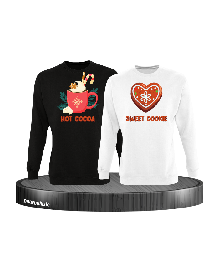 Hot Cocoa und Sweet Cookie Christmas Sweatshirt Set schwarz weiß