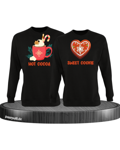 Hot Cocoa und Sweet Cookie Christmas Sweatshirt Set schwarz