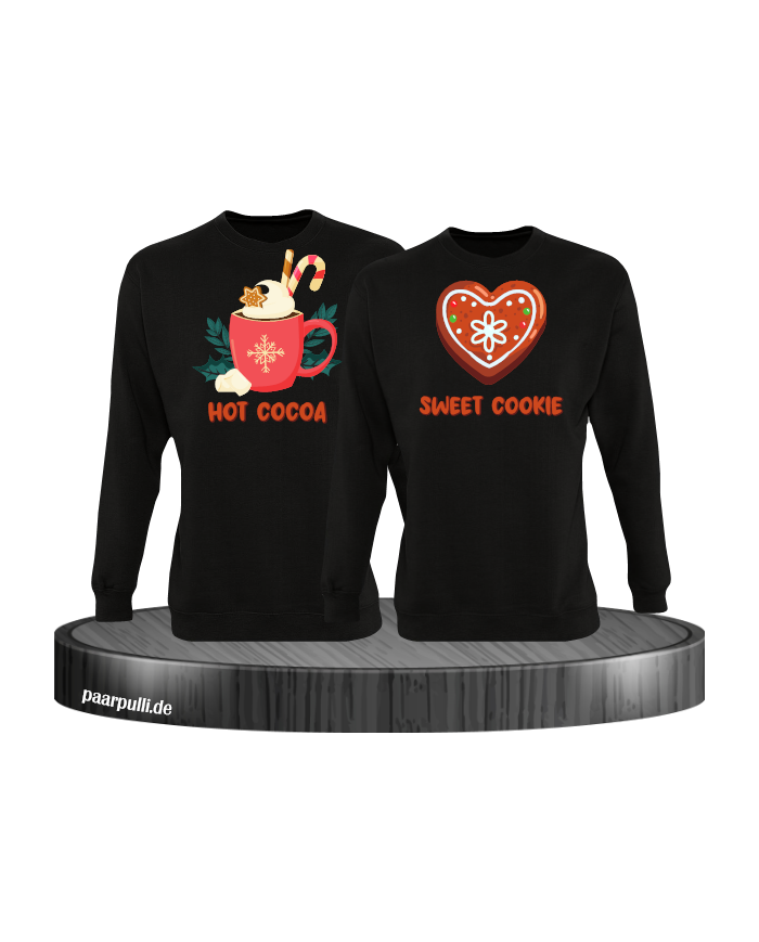 Hot Cocoa und Sweet Cookie Christmas Sweatshirt Set schwarz