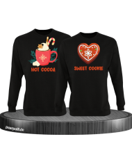Hot Cocoa und Sweet Cookie Christmas Sweatshirt Set schwarz