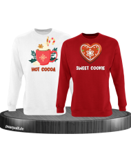Hot Cocoa und Sweet Cookie Christmas Sweatshirt Set weiß rot