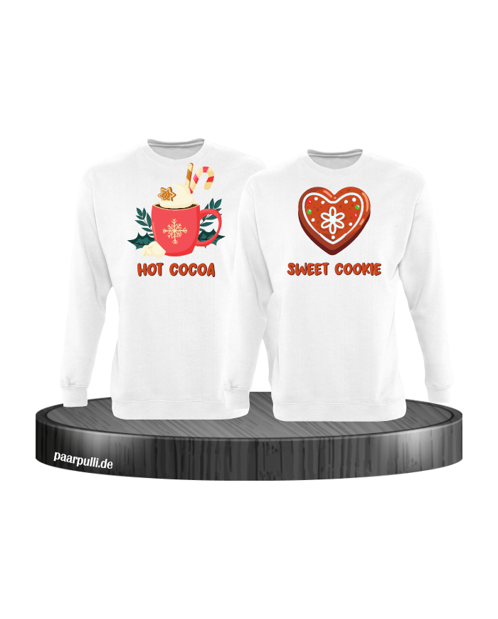 Hot Cocoa und Sweet Cookie Christmas Sweatshirt Set weiß