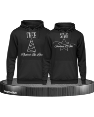 Rooted in Love und Shining Bright Christmas Hoodie Set schwarz