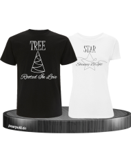 Partner T-Shirt Set „Tree & Star“ – stilvolle Shirts für Paare mit Bedeutung