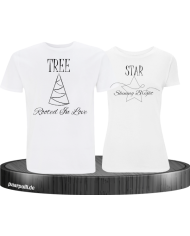 Rooted in Love und Shining Bright Christmas T-Shirt Set weiß