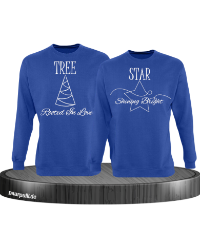 Rooted in Love und Shining Bright Christmas Sweatshirt Set blau
