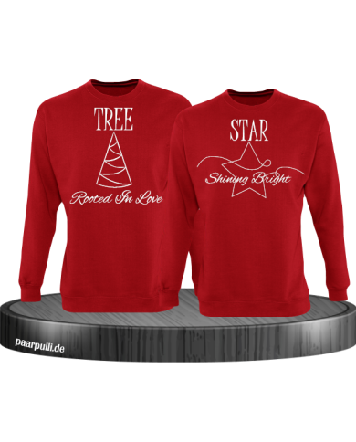 Rooted in Love und Shining Bright Christmas Sweatshirt Set rot