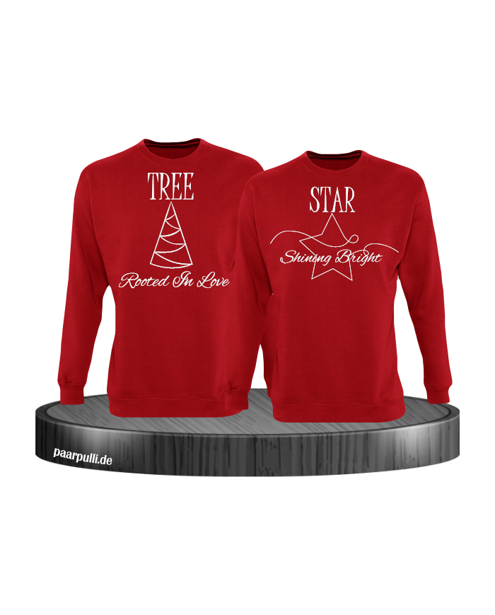 Rooted in Love und Shining Bright Christmas Sweatshirt Set rot