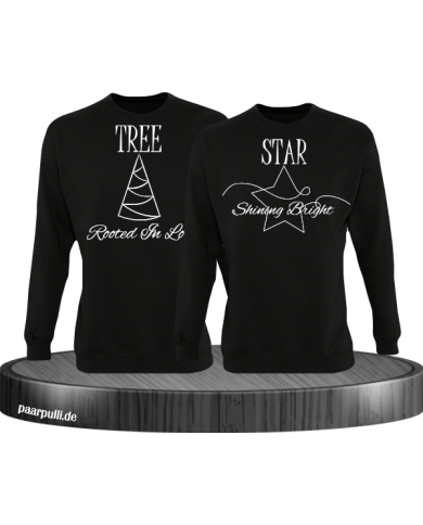 Rooted in Love und Shining Bright Christmas Sweatshirt Set schwarz