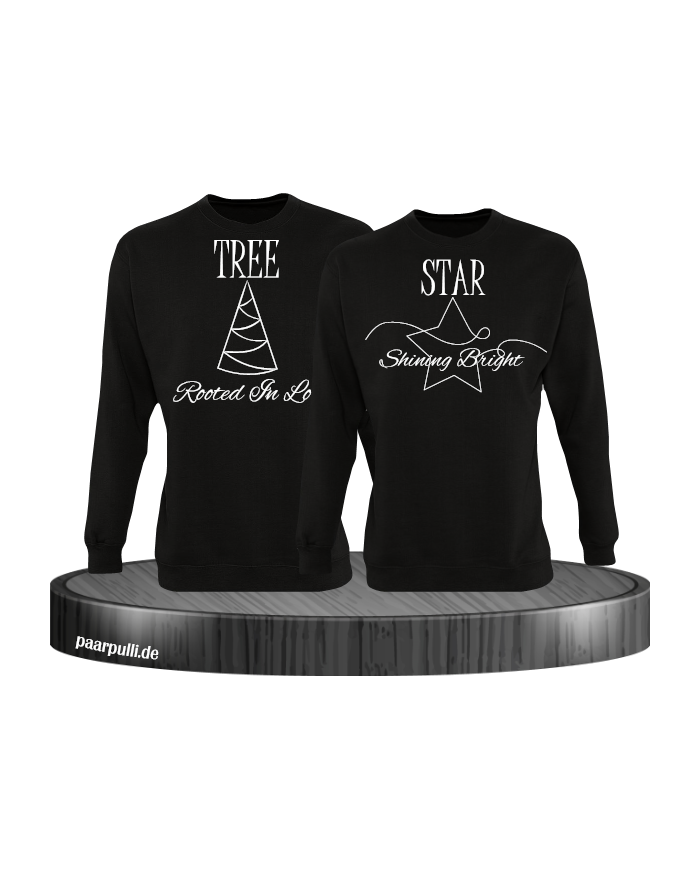Rooted in Love und Shining Bright Christmas Sweatshirt Set schwarz