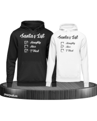 Partner Hoodie Set „Santa’s List“ – Naughty & Nice – Lustige Weihnachts-Hoodies für Paare