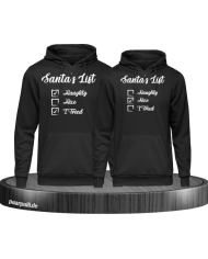 Santa's List Christmas Hoodie Set schwarz