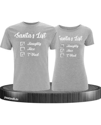 Santa's List Christmas T-Shirt Set grau