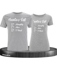 Santa's List Christmas T-Shirt Set grau