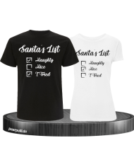 Santa's List Christmas T-Shirt Set schwarz weiß